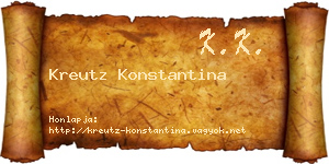 Kreutz Konstantina névjegykártya